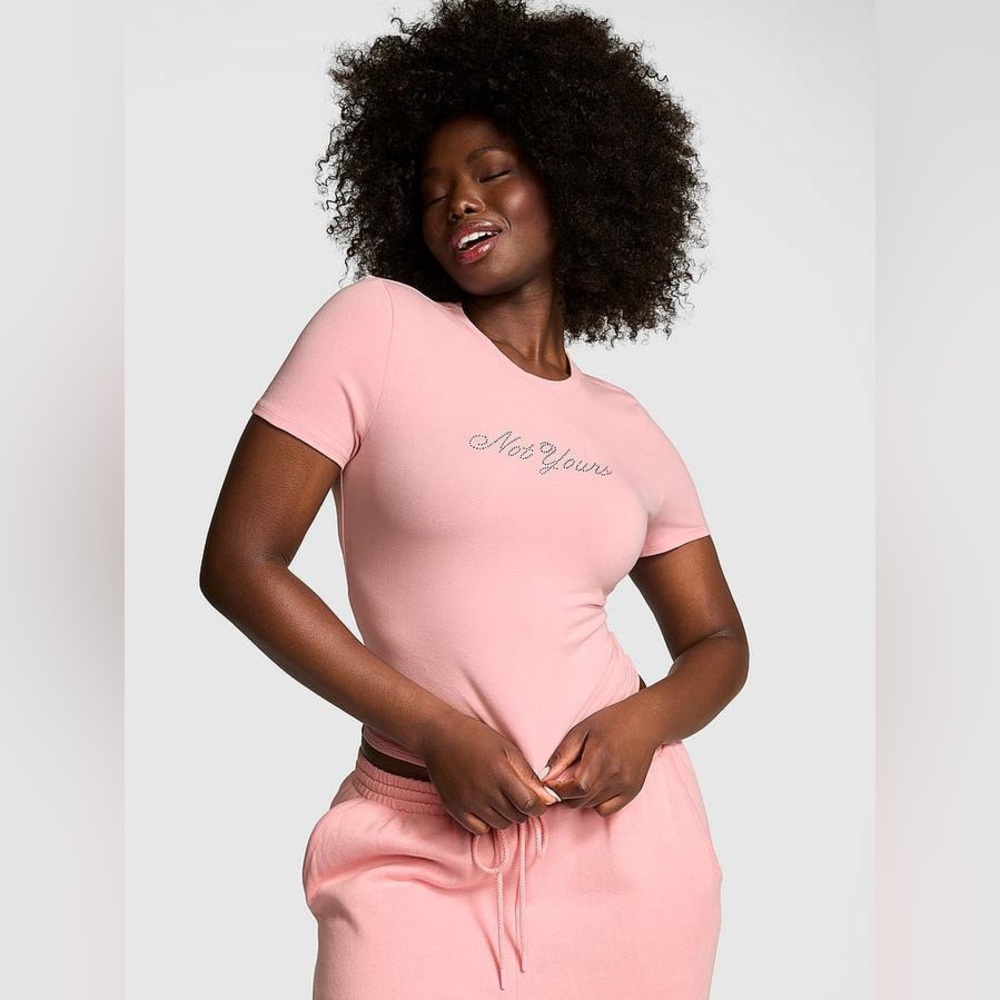 Victoria's Secret PINK Cotton Baby Tee Dusk Pink Size XXL
